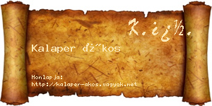 Kalaper Ákos névjegykártya